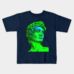 David Skull Interactive Green&Blue Filter T-Shirt By Red&Blue Kids T-Shirt